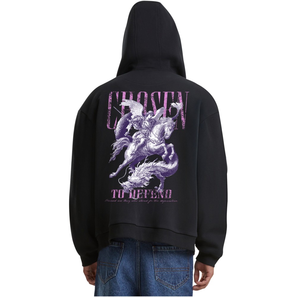 Mister Tee - Chosen To Defend Fluffy Zip hoodie - Black